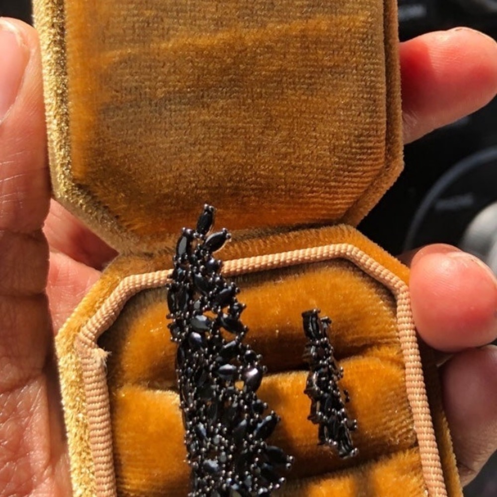 Hematite Finish Adjustable Ring With Swarovski El… - image 2